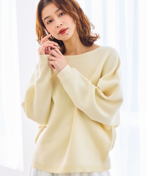 studio CLIP（スタディオクリップ）の「12ゲージCPドルマンプルオーバー（ニット/セーター・レディース・オフホワイト/ネイビー/ライトグレー/ライトグリーン・FREE）」の6枚目の写真