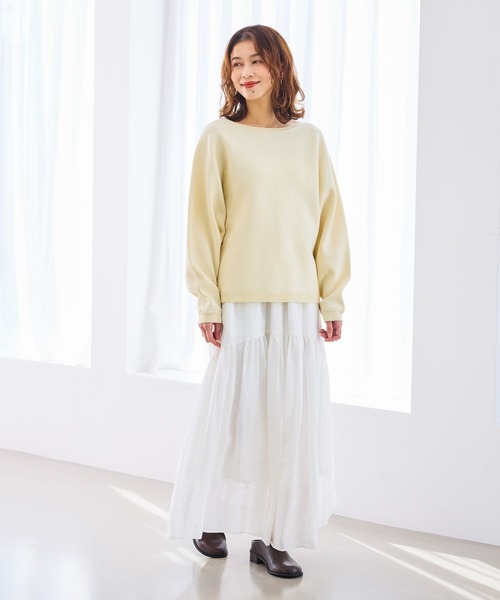 studio CLIP（スタディオクリップ）の「12ゲージCPドルマンプルオーバー（ニット/セーター・レディース・オフホワイト/ネイビー/ライトグレー/ライトグリーン・FREE）」の7枚目の写真