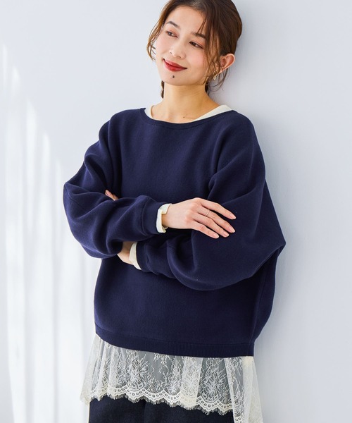 studio CLIP（スタディオクリップ）の「12ゲージCPドルマンプルオーバー（ニット/セーター・レディース・オフホワイト/ネイビー/ライトグレー/ライトグリーン・FREE）」の20枚目の写真