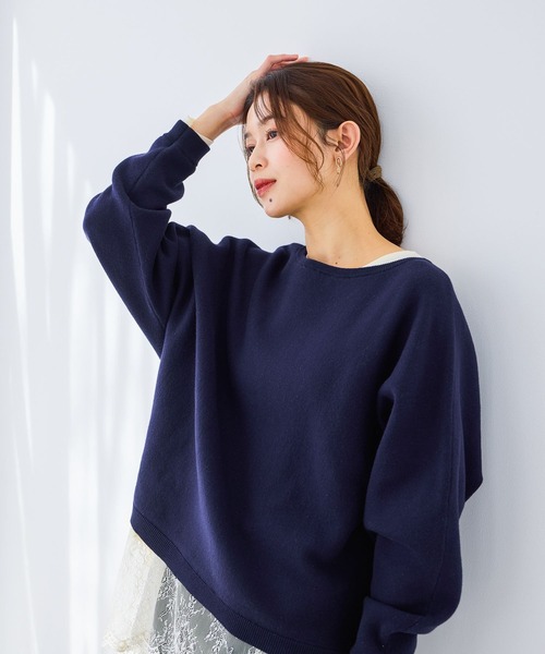 studio CLIP（スタディオクリップ）の「12ゲージCPドルマンプルオーバー（ニット/セーター・レディース・オフホワイト/ネイビー/ライトグレー/ライトグリーン・FREE）」の21枚目の写真