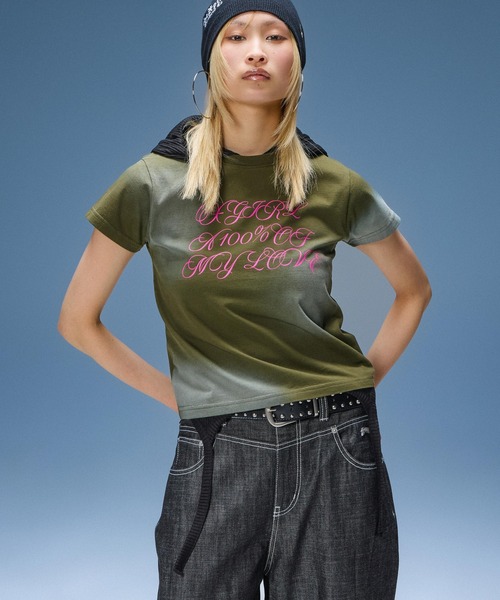 X-girl(エックスガール)の「BAGGY DENIM PANTS(デニムパンツ・レディース・ライトインディゴブルー/ブラック・S/M)」の11枚目の写真