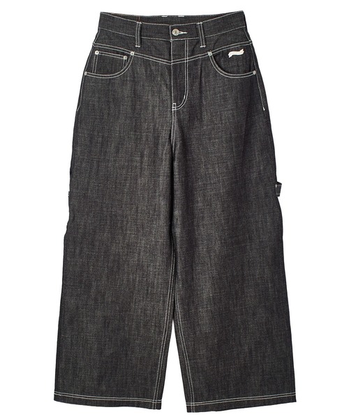 X-girl(エックスガール)の「BAGGY DENIM PANTS(デニムパンツ・レディース・ライトインディゴブルー/ブラック・S/M)」の21枚目の写真