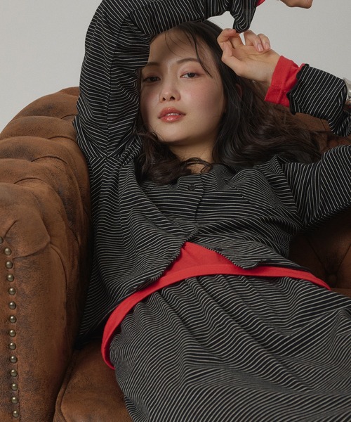 MUHET（ミュエータ）の「border skirt / ボーダースカート（スカート・レディース・ブラック/ベージュ・LARGE/MEDIUM）」の10枚目の写真