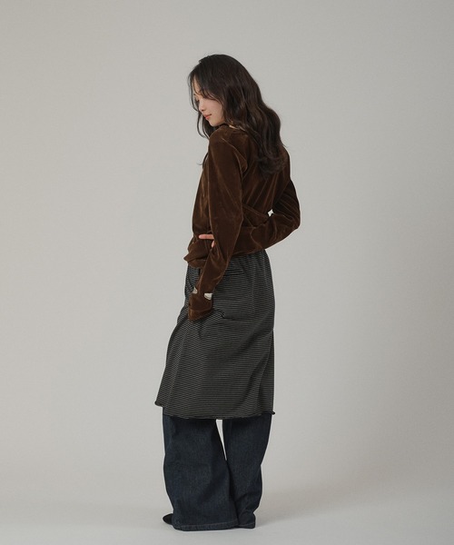 MUHET（ミュエータ）の「border skirt / ボーダースカート（スカート・レディース・ブラック/ベージュ・LARGE/MEDIUM）」の19枚目の写真
