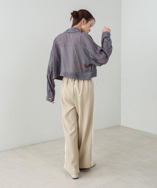 Bab（バブ）の「シアーシャツブルゾン（その他アウター・レディース・チャコールグレー/オフホワイト/ブラック・FREE）」の22枚目の写真