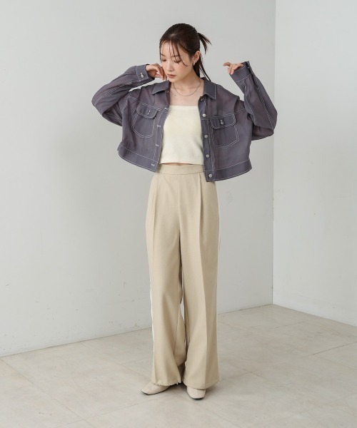 Bab（バブ）の「シアーシャツブルゾン（その他アウター・レディース・チャコールグレー/オフホワイト/ブラック・FREE）」の21枚目の写真