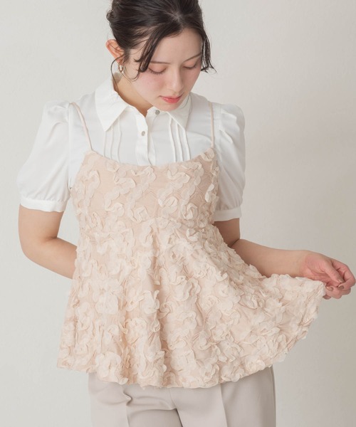 MISCH MASCH(ミッシュマッシュ)の「2026春夏新作 一部店舗限定 フラワージャカードキャミトップス(キャミソール・レディース・ピンク/アイボリー・フリ-)」の1枚目の写真