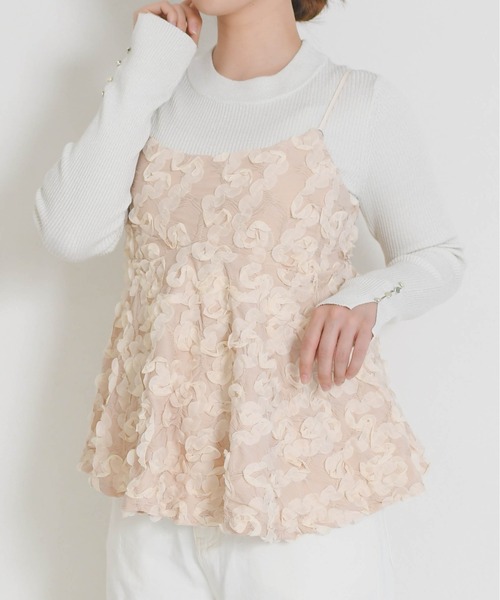 MISCH MASCH(ミッシュマッシュ)の「2026春夏新作 一部店舗限定 フラワージャカードキャミトップス(キャミソール・レディース・ピンク/アイボリー・フリ-)」の12枚目の写真