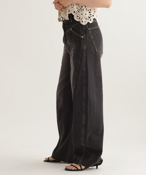 studio CLIP（スタディオクリップ）の「【daily CLIP】デニムヨークパンツ（デニムパンツ・レディース・ブラック/ライトブルー・FREE）」の11枚目の写真