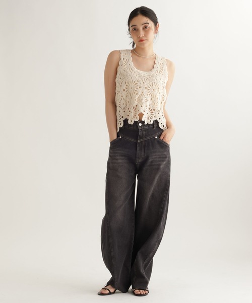 studio CLIP（スタディオクリップ）の「【daily CLIP】デニムヨークパンツ（デニムパンツ・レディース・ブラック/ライトブルー・FREE）」の13枚目の写真