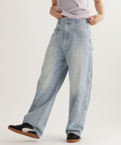 studio CLIP（スタディオクリップ）の「【daily CLIP】デニムヨークパンツ（デニムパンツ・レディース・ブラック/ライトブルー・FREE）」の16枚目の写真