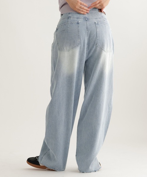 studio CLIP（スタディオクリップ）の「【daily CLIP】デニムヨークパンツ（デニムパンツ・レディース・ブラック/ライトブルー・FREE）」の3枚目の写真