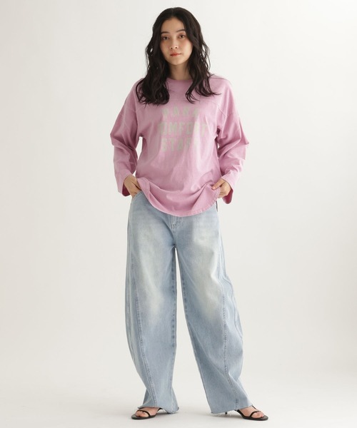 studio CLIP（スタディオクリップ）の「【daily CLIP】デニムヨークパンツ（デニムパンツ・レディース・ブラック/ライトブルー・FREE）」の4枚目の写真