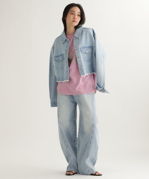 studio CLIP（スタディオクリップ）の「【daily CLIP】デニムヨークパンツ（デニムパンツ・レディース・ブラック/ライトブルー・FREE）」の7枚目の写真