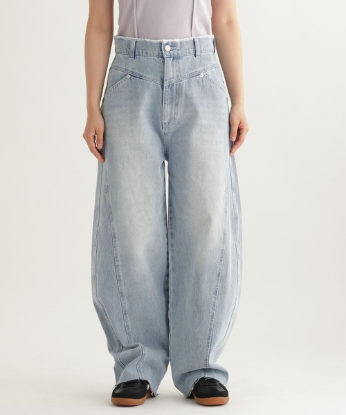 studio CLIP（スタディオクリップ）の「【daily CLIP】デニムヨークパンツ（デニムパンツ・レディース・ブラック/ライトブルー・FREE）」の10枚目の写真