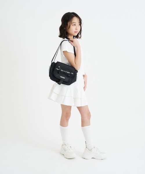 PINK-latte（ピンクラテ）の「ロゴテープショルダー（ショルダーバッグ・キッズ・ブラック/ラベンダー・F）」の13枚目の写真