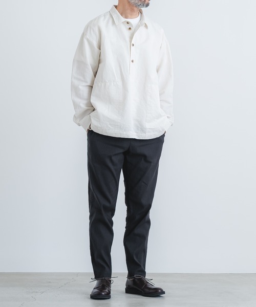 quadro(クオドロ)の「ハイブリッドストレッチリネンイージーパンツ(その他パンツ・メンズ・ブラウン/カーキ・MEDIUM)」の12枚目の写真