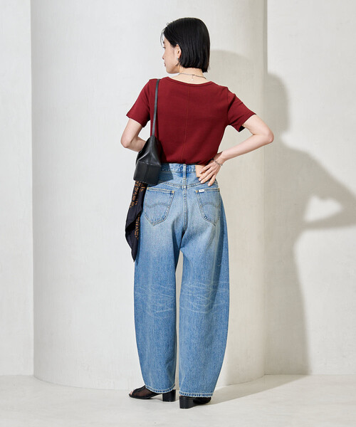 FREAK'S STORE(フリークスストア)の「コットンモダール クルーネック Tシャツ(Tシャツ/カットソー・レディース・ピンク/ホワイト/ネイビー/サックスブルー/ワイン/ブラック・MEDIUM/SMALL)」の11枚目の写真