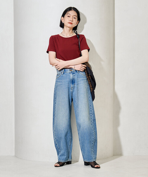 FREAK'S STORE(フリークスストア)の「コットンモダール クルーネック Tシャツ(Tシャツ/カットソー・レディース・ピンク/ホワイト/ネイビー/サックスブルー/ワイン/ブラック・MEDIUM/SMALL)」の12枚目の写真
