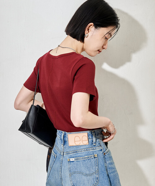 FREAK'S STORE(フリークスストア)の「コットンモダール クルーネック Tシャツ(Tシャツ/カットソー・レディース・ピンク/ホワイト/ネイビー/サックスブルー/ワイン/ブラック・MEDIUM/SMALL)」の15枚目の写真