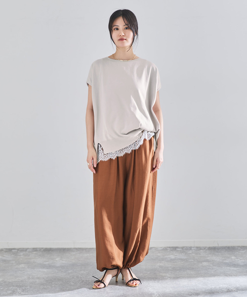 IENA(イエナ)の「《WEB限定/追加7》 コットンストレッチ NEOワイドクループルオーバー(ニット/セーター・レディース・チャコールグレー/ラベンダー/アイボリー・FREE)」の5枚目の写真