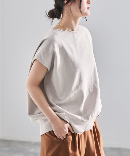 IENA(イエナ)の「《WEB限定/追加7》 コットンストレッチ NEOワイドクループルオーバー(ニット/セーター・レディース・チャコールグレー/ラベンダー/アイボリー・FREE)」の22枚目の写真