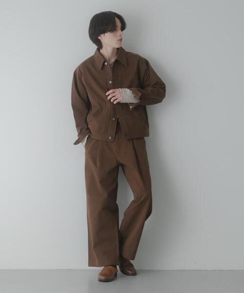 SENSE OF PLACE by URBAN RESEARCH（センスオブプレイスバイアーバンリサーチ）の「コットンツイルタックワイドパンツ（その他パンツ・メンズ・ネイビー/ブラウン・MEDIUM/LARGE）」の8枚目の写真