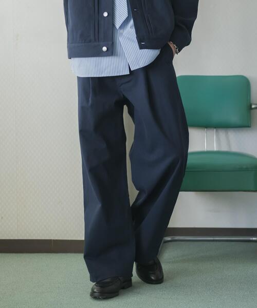 SENSE OF PLACE by URBAN RESEARCH（センスオブプレイスバイアーバンリサーチ）の「コットンツイルタックワイドパンツ（その他パンツ・メンズ・ネイビー/ブラウン・MEDIUM/LARGE）」の13枚目の写真