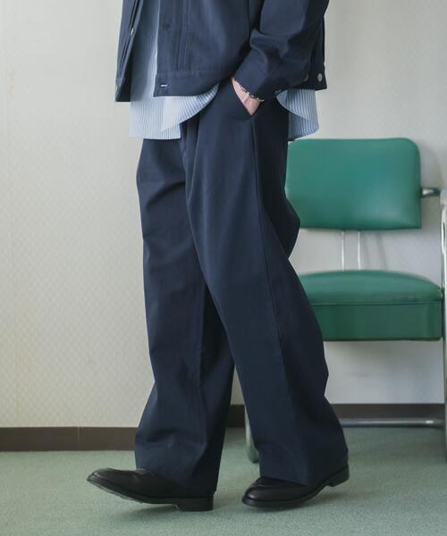 SENSE OF PLACE by URBAN RESEARCH（センスオブプレイスバイアーバンリサーチ）の「コットンツイルタックワイドパンツ（その他パンツ・メンズ・ネイビー/ブラウン・MEDIUM/LARGE）」の14枚目の写真