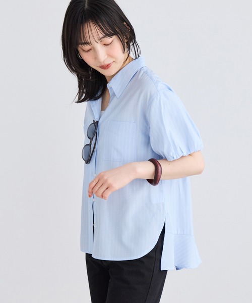 VIS（ビス）の「後ろタックフレアシャツ（シャツ/ブラウス・レディース・サックスブルー/ブルー系その他4/オフホワイト・FREE）」の21枚目の写真