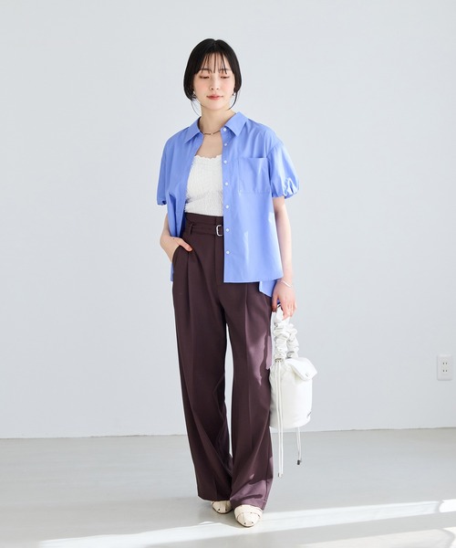 VIS（ビス）の「後ろタックフレアシャツ（シャツ/ブラウス・レディース・サックスブルー/ブルー系その他4/オフホワイト・FREE）」の22枚目の写真