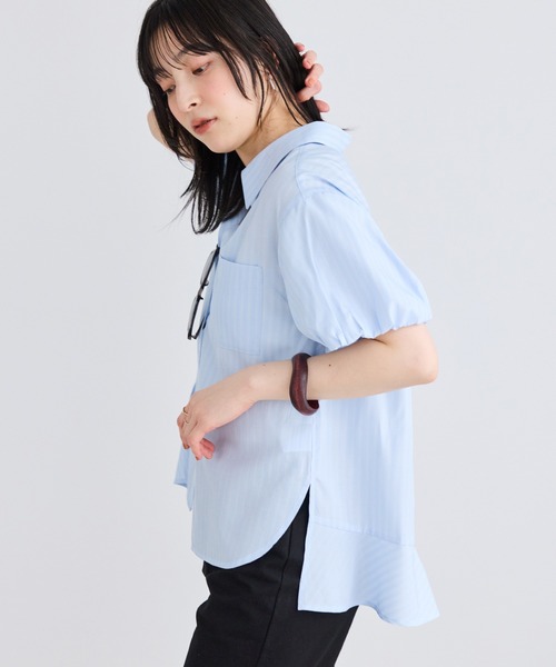 VIS（ビス）の「後ろタックフレアシャツ（シャツ/ブラウス・レディース・サックスブルー/ブルー系その他4/オフホワイト・FREE）」の19枚目の写真