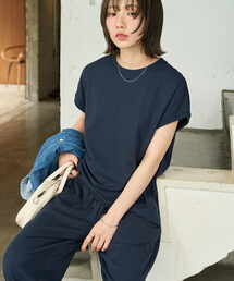 限定展開 ハイツイスト フレンチ スリーブ セットアップ(Tシャツ・ワイドパンツ)