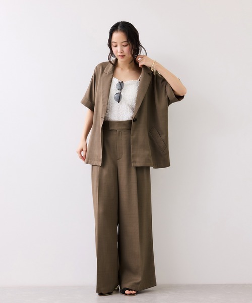 VIS（ビス）の「Light Airyシングルドルマンサマージャケット/UVケア・接触冷感・吸水速乾（テーラードジャケット・レディース・ブラック/キナリ/グリーン系その他2・FREE）」の18枚目の写真