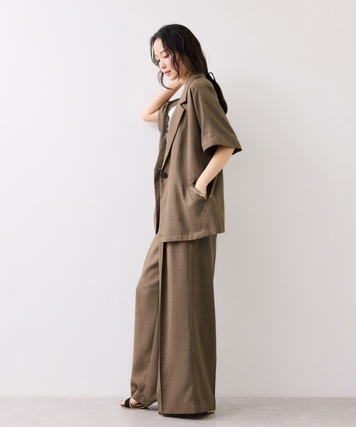 VIS（ビス）の「Light Airyシングルドルマンサマージャケット/UVケア・接触冷感・吸水速乾（テーラードジャケット・レディース・ブラック/キナリ/グリーン系その他2・FREE）」の19枚目の写真
