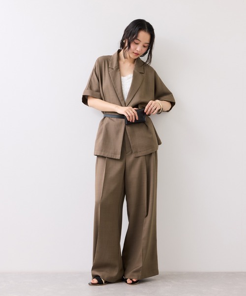 VIS（ビス）の「Light Airyシングルドルマンサマージャケット/UVケア・接触冷感・吸水速乾（テーラードジャケット・レディース・ブラック/キナリ/グリーン系その他2・FREE）」の20枚目の写真