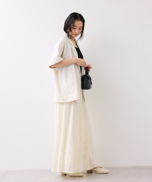 VIS（ビス）の「Light Airyシングルドルマンサマージャケット/UVケア・接触冷感・吸水速乾（テーラードジャケット・レディース・ブラック/キナリ/グリーン系その他2・FREE）」の13枚目の写真