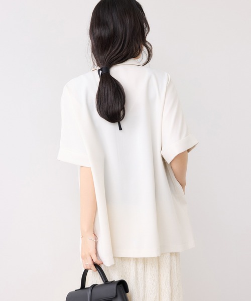 VIS（ビス）の「Light Airyシングルドルマンサマージャケット/UVケア・接触冷感・吸水速乾（テーラードジャケット・レディース・ブラック/キナリ/グリーン系その他2・FREE）」の11枚目の写真