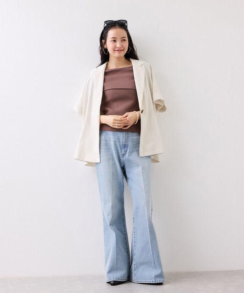 VIS（ビス）の「Light Airyシングルドルマンサマージャケット/UVケア・接触冷感・吸水速乾（テーラードジャケット・レディース・ブラック/キナリ/グリーン系その他2・FREE）」の15枚目の写真