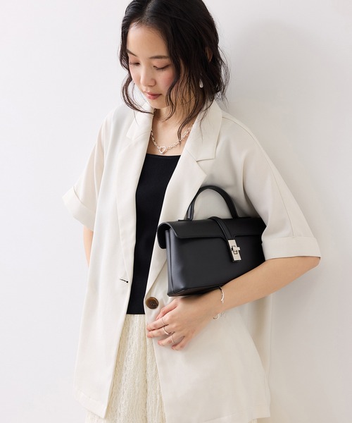 VIS（ビス）の「Light Airyシングルドルマンサマージャケット/UVケア・接触冷感・吸水速乾（テーラードジャケット・レディース・ブラック/キナリ/グリーン系その他2・FREE）」の5枚目の写真