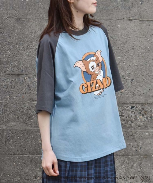 Bleu Bleuet(ブルーブルーエ)の「グレムリンラグランプリントTシャツ(Tシャツ/カットソー・レディース・ブルーグレー/ブラック/ホワイト・L/M)」の11枚目の写真
