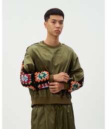 KAJIF NYLON CROCHET SLEEVE PULLOVER