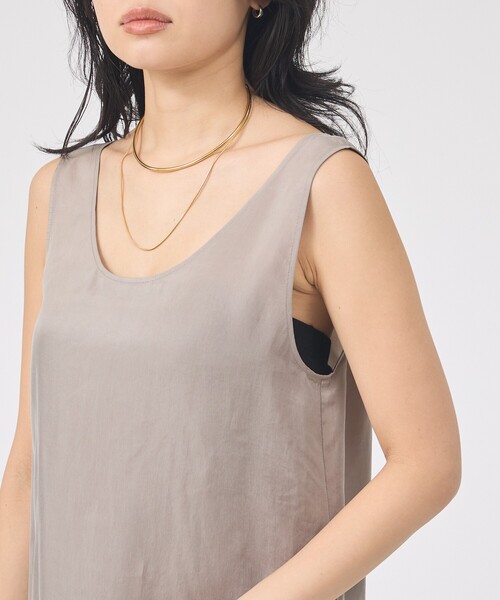 Rouge vif(ルージュヴィフ)の「【セットアップ対応】キュプラフィブリルUネックノースリーブブラウス/ジレ(シャツ/ブラウス・レディース・グレー/グレイッシュベージュ・フリー)」の8枚目の写真