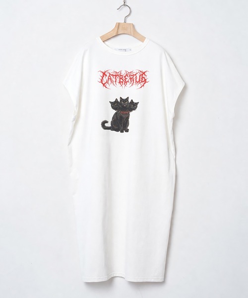 BEDSIDEDRAMA(ベットサイドドラマ)の「CATBERUS Dress Tee(ワンピース・レディース・ピンク/ホワイト/ブラック・2)」の1枚目の写真