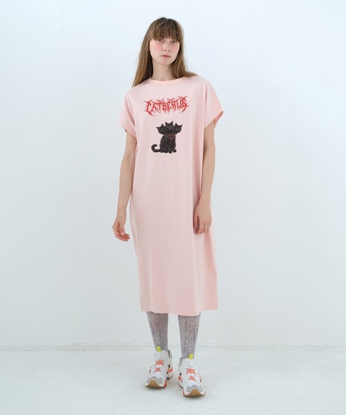 BEDSIDEDRAMA(ベットサイドドラマ)の「CATBERUS Dress Tee(ワンピース・レディース・ピンク/ホワイト/ブラック・2)」の3枚目の写真