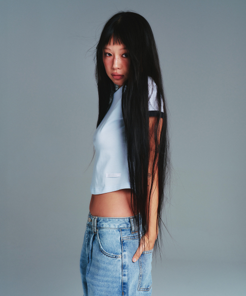 AMESWORLDWIDE(アメスワールドワイド)の「CLASSIC ROUND HEM RINGER TEE BLUE(Tシャツ/カットソー・レディース・その他・SMALL/MEDIUM)」の7枚目の写真