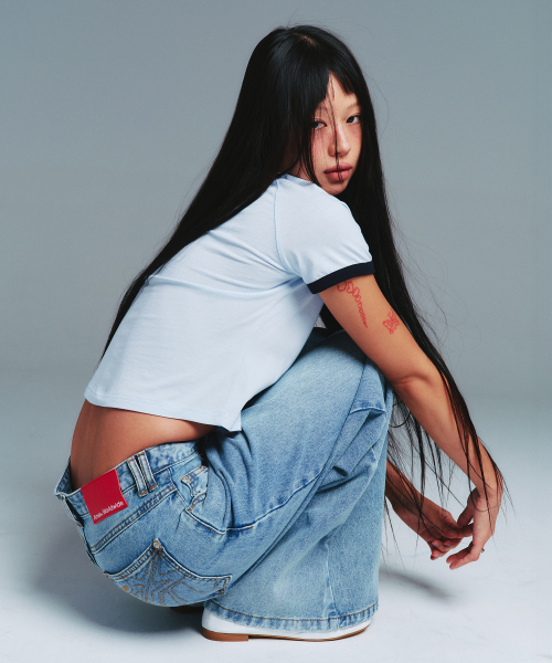 AMESWORLDWIDE(アメスワールドワイド)の「CLASSIC ROUND HEM RINGER TEE BLUE(Tシャツ/カットソー・レディース・その他・SMALL/MEDIUM)」の9枚目の写真