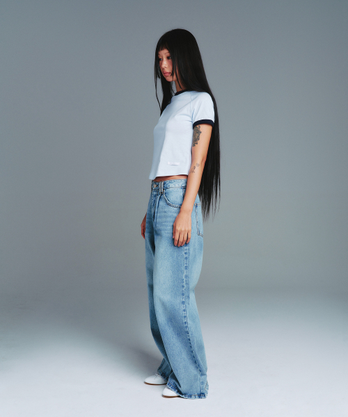 AMESWORLDWIDE(アメスワールドワイド)の「CLASSIC ROUND HEM RINGER TEE BLUE(Tシャツ/カットソー・レディース・その他・SMALL/MEDIUM)」の11枚目の写真