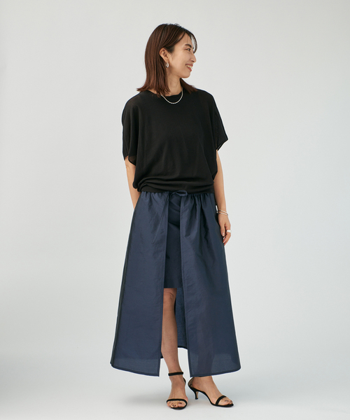 VERMEIL par iena(ヴェルメイユパーイエナ)の「Fabrica Layered スカート(スカート・レディース・ネイビー・FREE)」の3枚目の写真