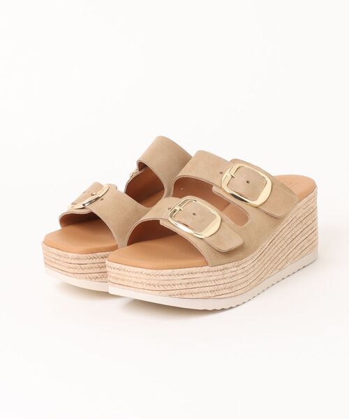 inter-chaussures(インターショシュール)の「【Oh my Sandals】ダブルバックル厚底ウエッジサンダル(E62500)(サンダル・レディース・ベージュ/ブラック・37/36/38/39)」の8枚目の写真